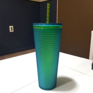 Starbucks 2022 - Rare teal grid tumbler 24oz